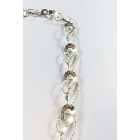 18" Sterling Silver Designer Style Fancy Twisted Metal Link Necklace Sterling TT - Picture 14 of 15